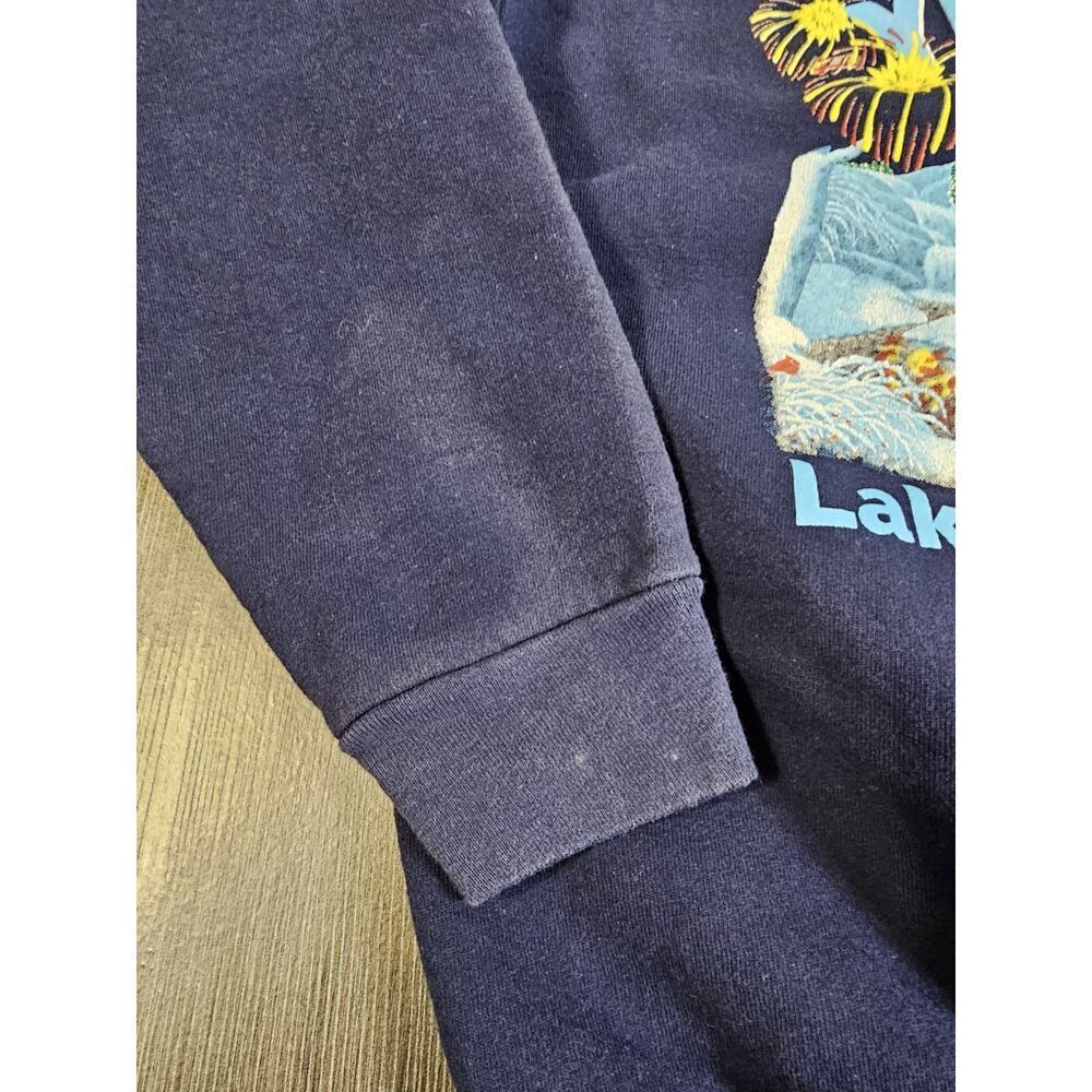 Vintage Lake Superior Zoo New Years Y2K Animal Print Sweatshirt Sz Medium - Picture 3 of 8